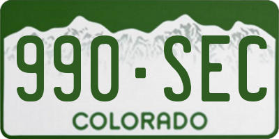 CO license plate 990SEC
