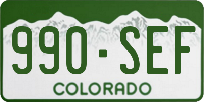 CO license plate 990SEF