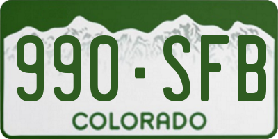 CO license plate 990SFB
