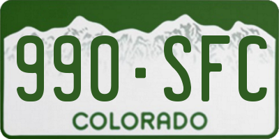 CO license plate 990SFC