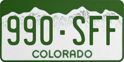 CO license plate 990SFF