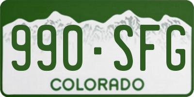 CO license plate 990SFG