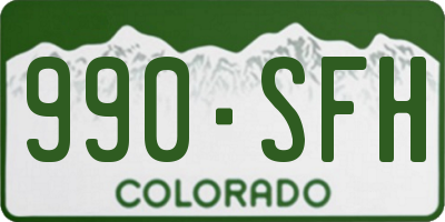 CO license plate 990SFH