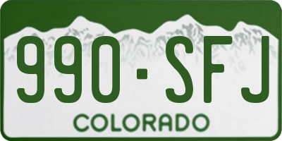 CO license plate 990SFJ