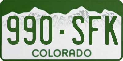 CO license plate 990SFK