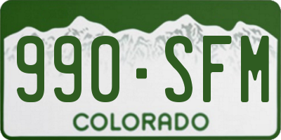 CO license plate 990SFM