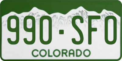 CO license plate 990SFO