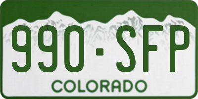 CO license plate 990SFP