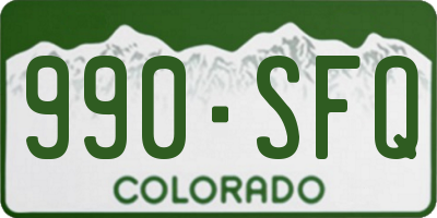 CO license plate 990SFQ