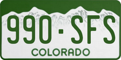 CO license plate 990SFS