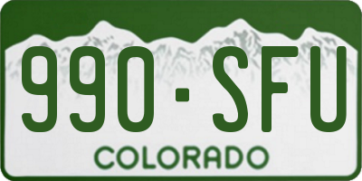 CO license plate 990SFU