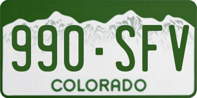 CO license plate 990SFV