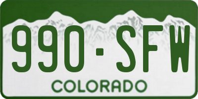 CO license plate 990SFW