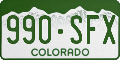 CO license plate 990SFX