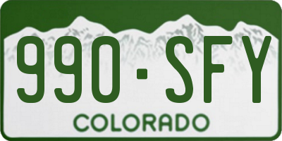 CO license plate 990SFY