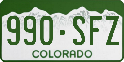 CO license plate 990SFZ