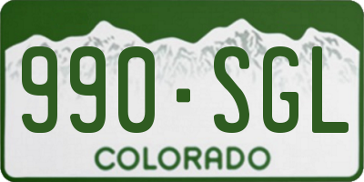 CO license plate 990SGL