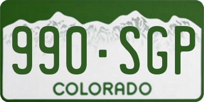 CO license plate 990SGP