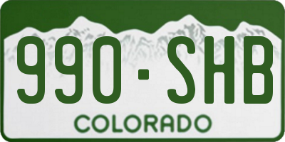 CO license plate 990SHB