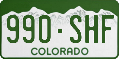 CO license plate 990SHF