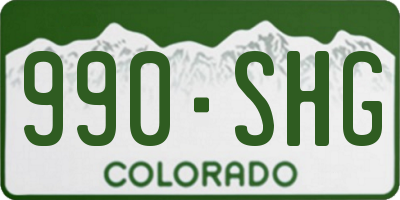 CO license plate 990SHG