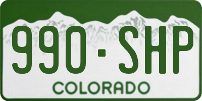 CO license plate 990SHP