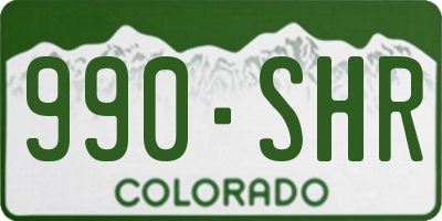 CO license plate 990SHR