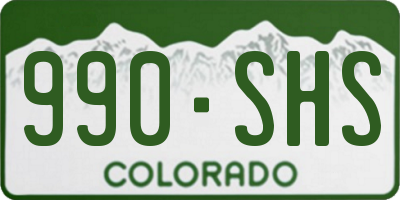 CO license plate 990SHS