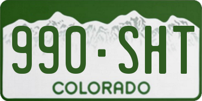 CO license plate 990SHT