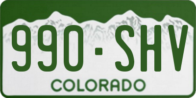 CO license plate 990SHV