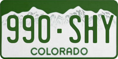 CO license plate 990SHY