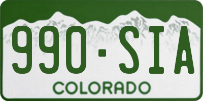 CO license plate 990SIA