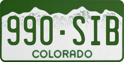 CO license plate 990SIB