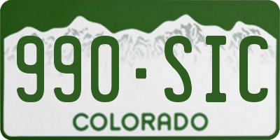 CO license plate 990SIC