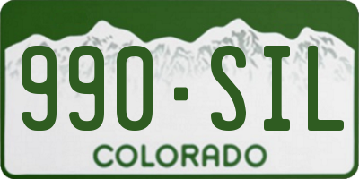 CO license plate 990SIL