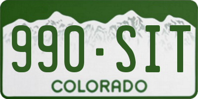 CO license plate 990SIT