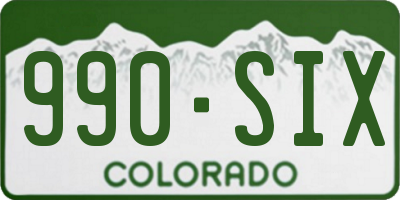 CO license plate 990SIX