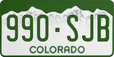 CO license plate 990SJB