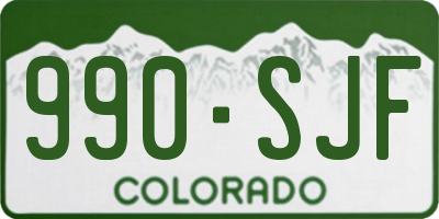 CO license plate 990SJF