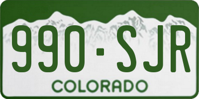 CO license plate 990SJR
