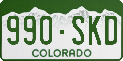 CO license plate 990SKD