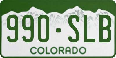 CO license plate 990SLB