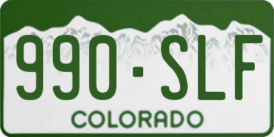 CO license plate 990SLF