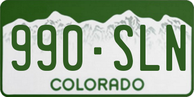 CO license plate 990SLN