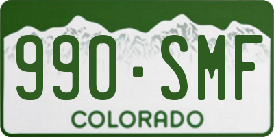 CO license plate 990SMF
