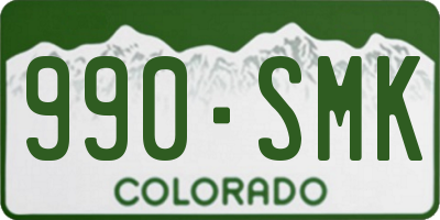 CO license plate 990SMK