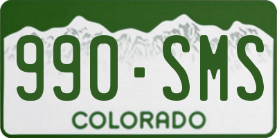 CO license plate 990SMS