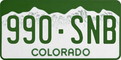 CO license plate 990SNB