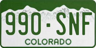 CO license plate 990SNF