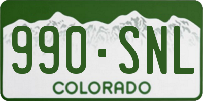 CO license plate 990SNL